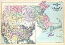 United States Map, Massachusetts State Map